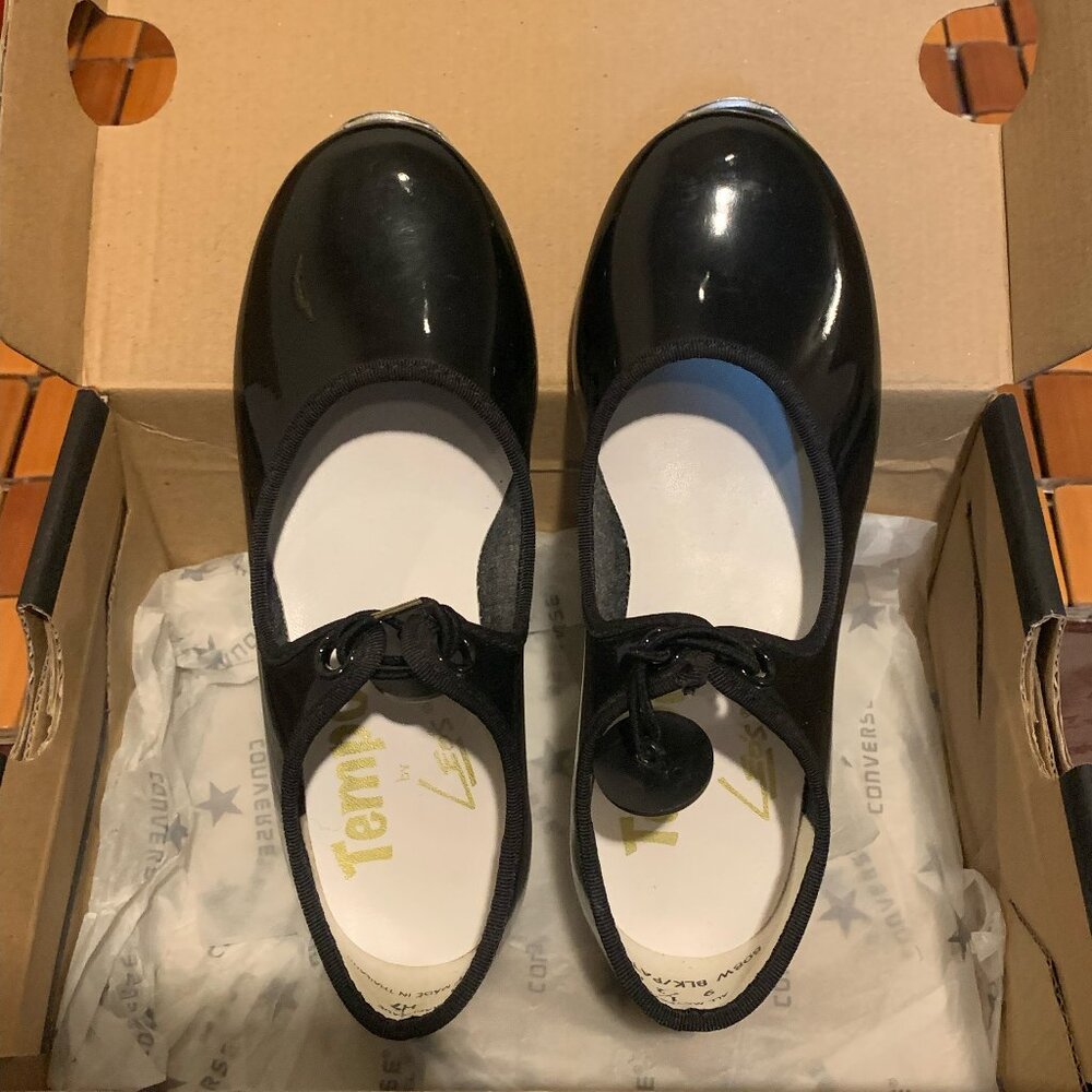 [LIKE NEW] Black Tempo by Leo's Tap Shoes for Toddler 9 1/2 M H7